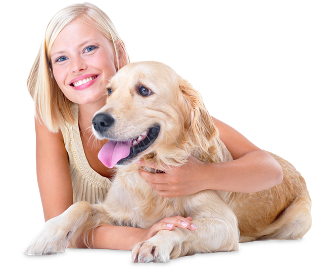 Frau mit Hund